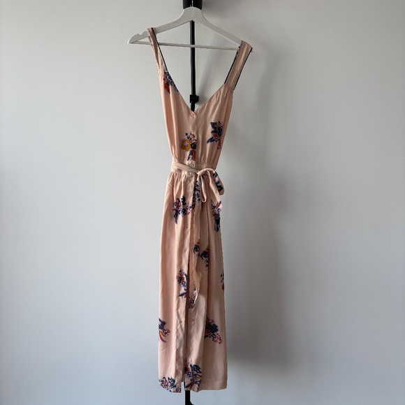 NWT Séssun Maeght Midi Floral Dress in Beige Size Large - Picture 8 of 11